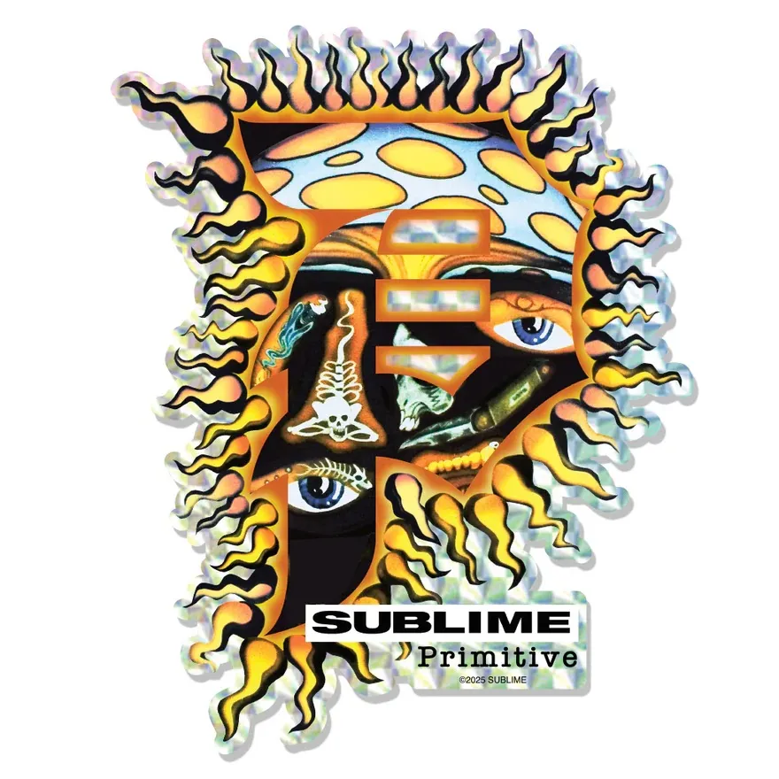 Primitive X Sublime Dirty P Sun Skateboard Sticker
