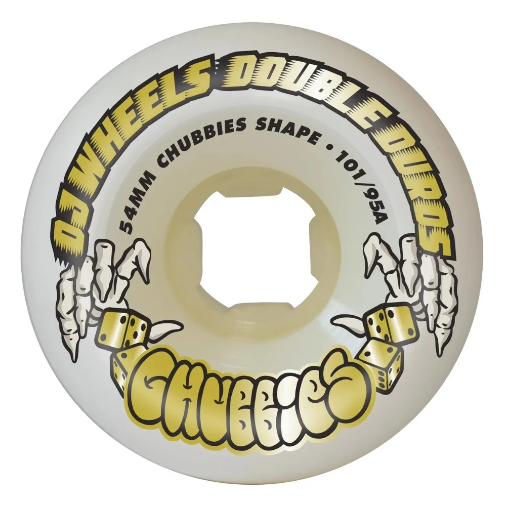 OJ Double Duro Chubbies White 101/95A 54mm Skateboard Wheels