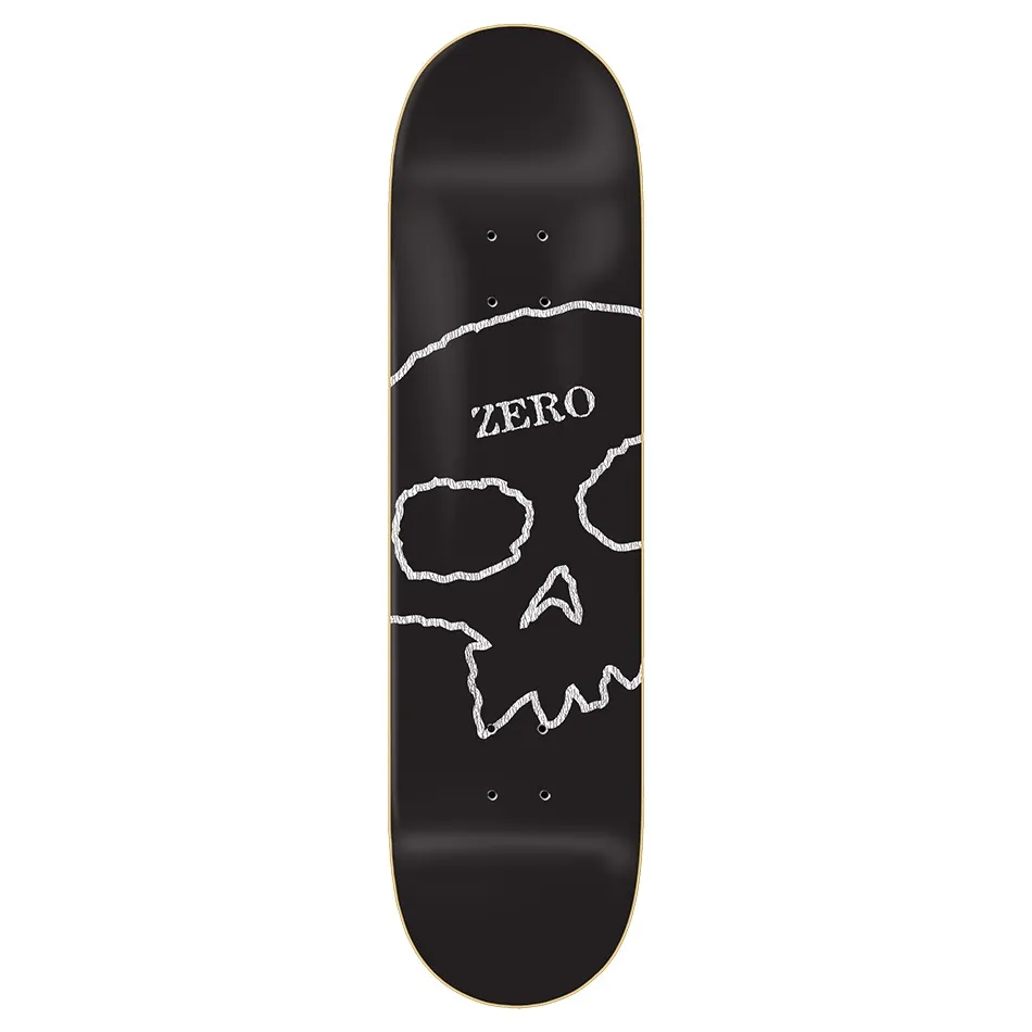Zero Vintage Skull Black White 8.5 Skateboard Deck