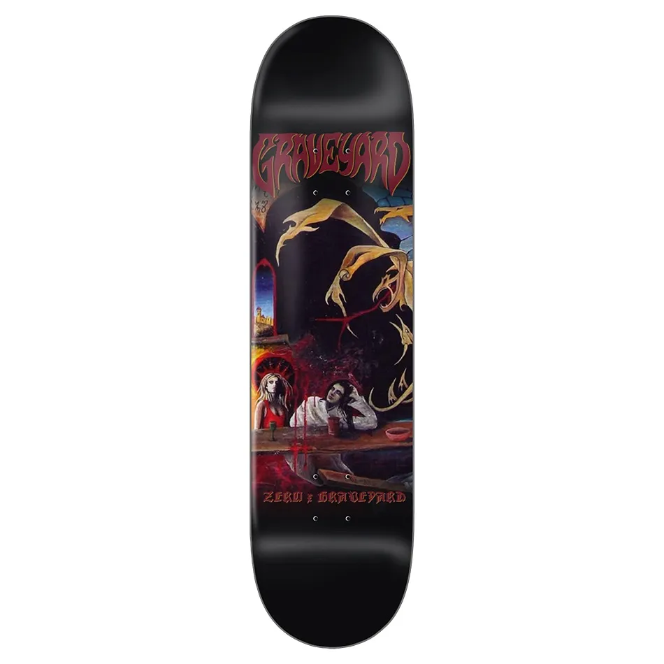 Zero X Graveyard Self Titled Black Red 8.25 Skateboard Deck