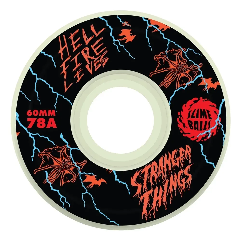 Slime Balls Stranger Things Meek Slasher Eddie OG Slime GITD 78A 60mm Skateboard Wheels
