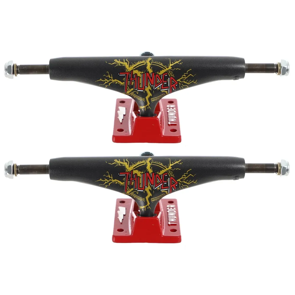 Thunder No Mercy Grey Red Set Of 2 Skateboard Trucks [Size: 148]