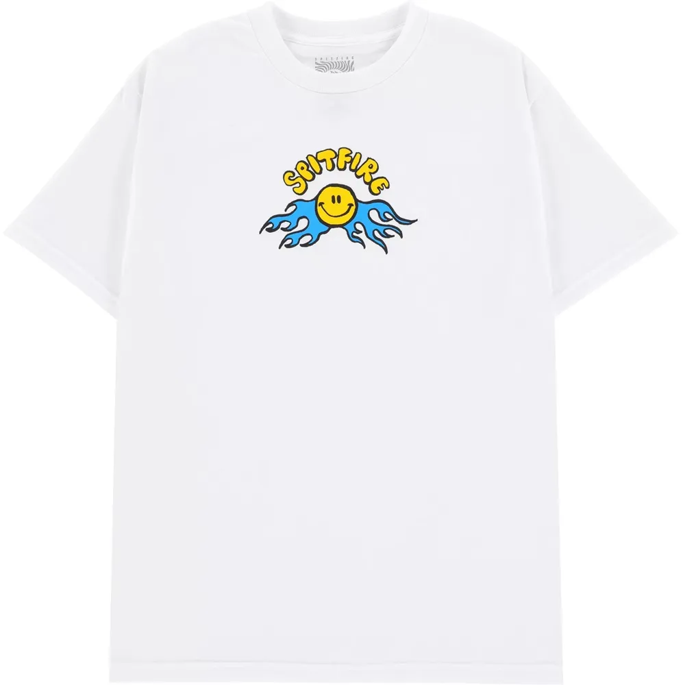 Spitfire Happy White T-Shirt [Size: M]