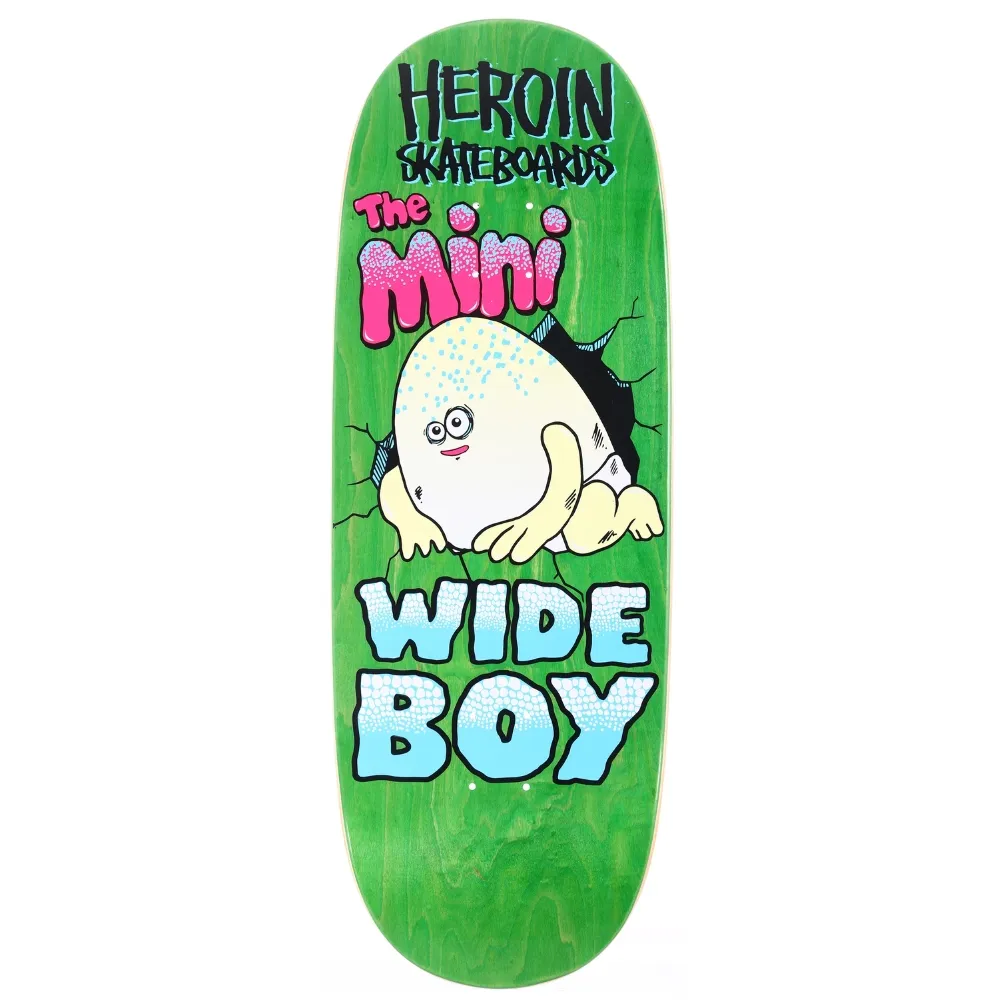 Heroin Mini Wide Boy Green 10.5 Skateboard Deck