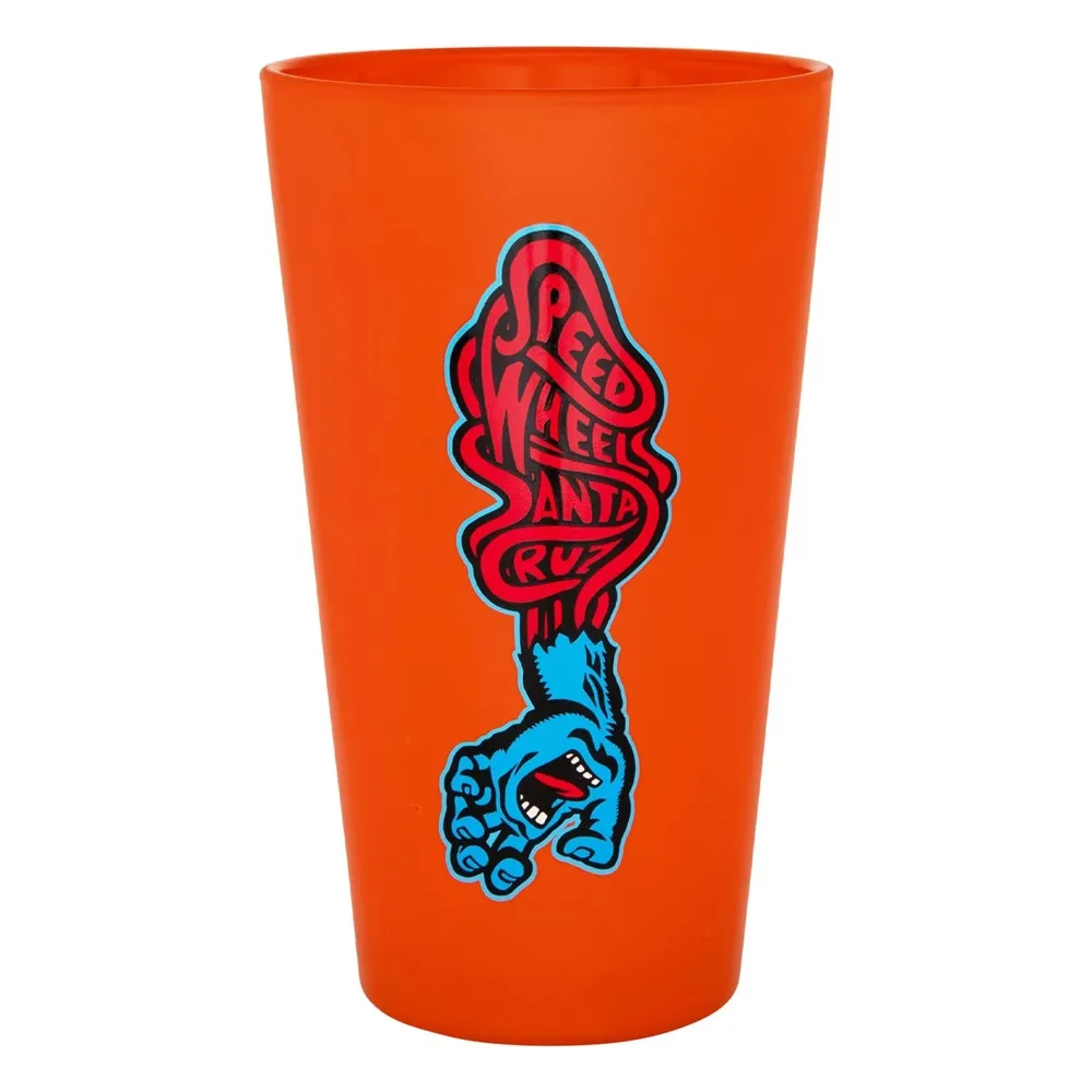 OJ Wheels Speed Wheels Screaming Hand Orange Pint Glass