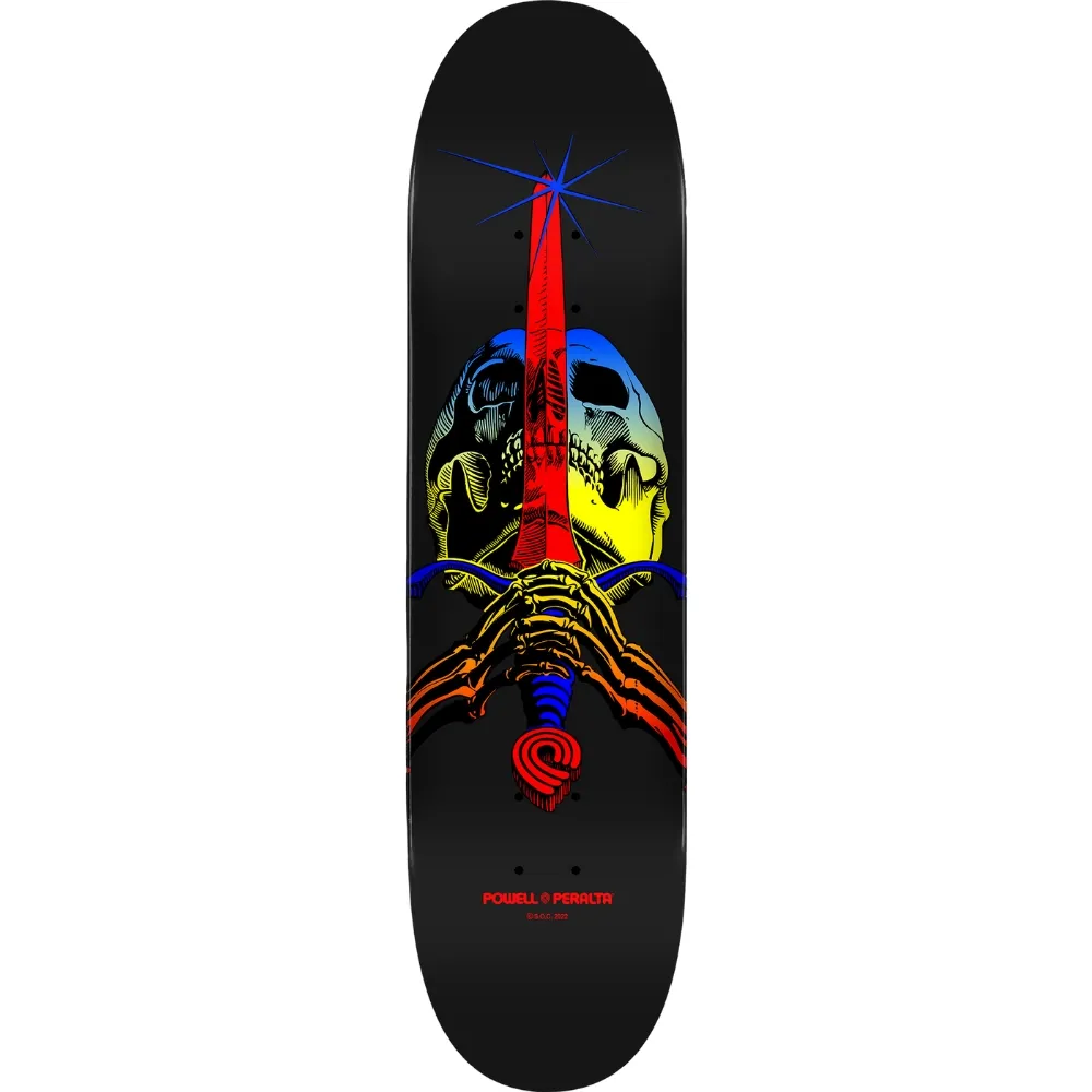Powell Peralta Skull & Sword Yellow Fade 9.0 Skateboard Deck