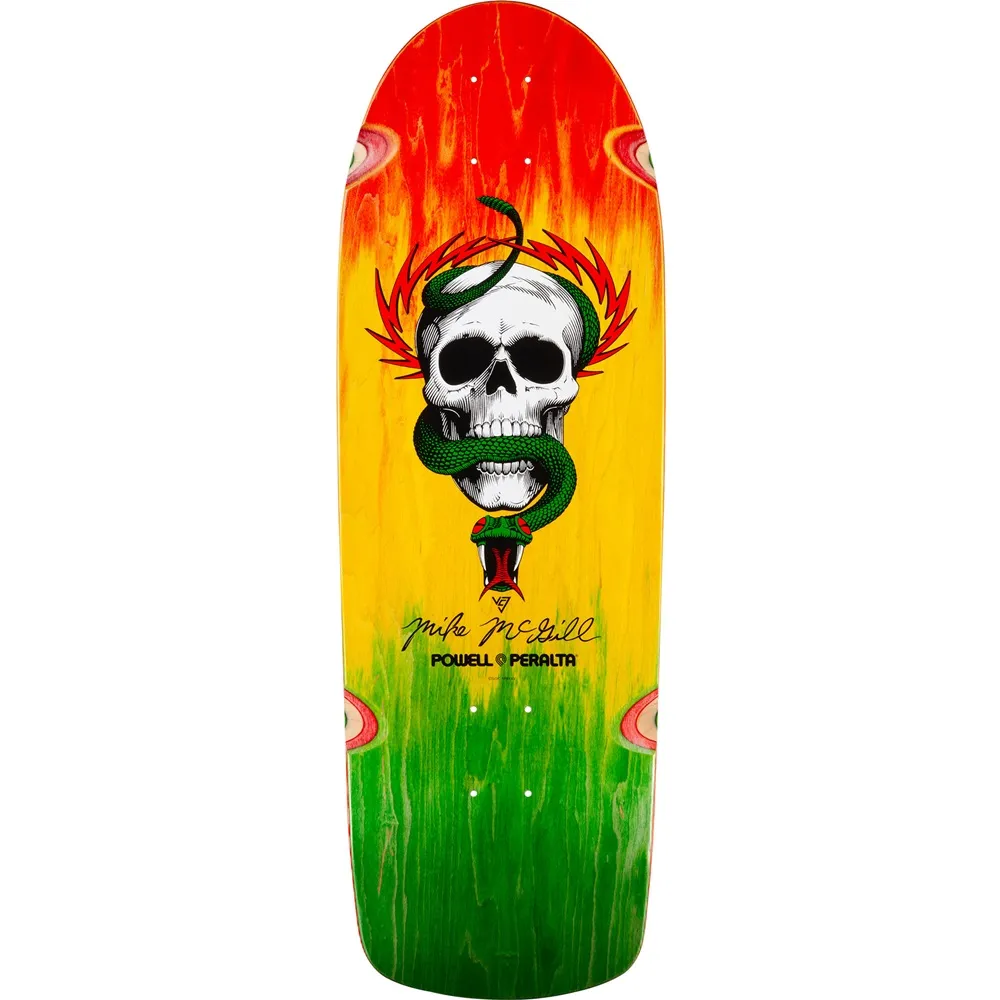 Powell Peralta Mcgill Og Skull Rasta Fade 10.0 Skateboard Deck