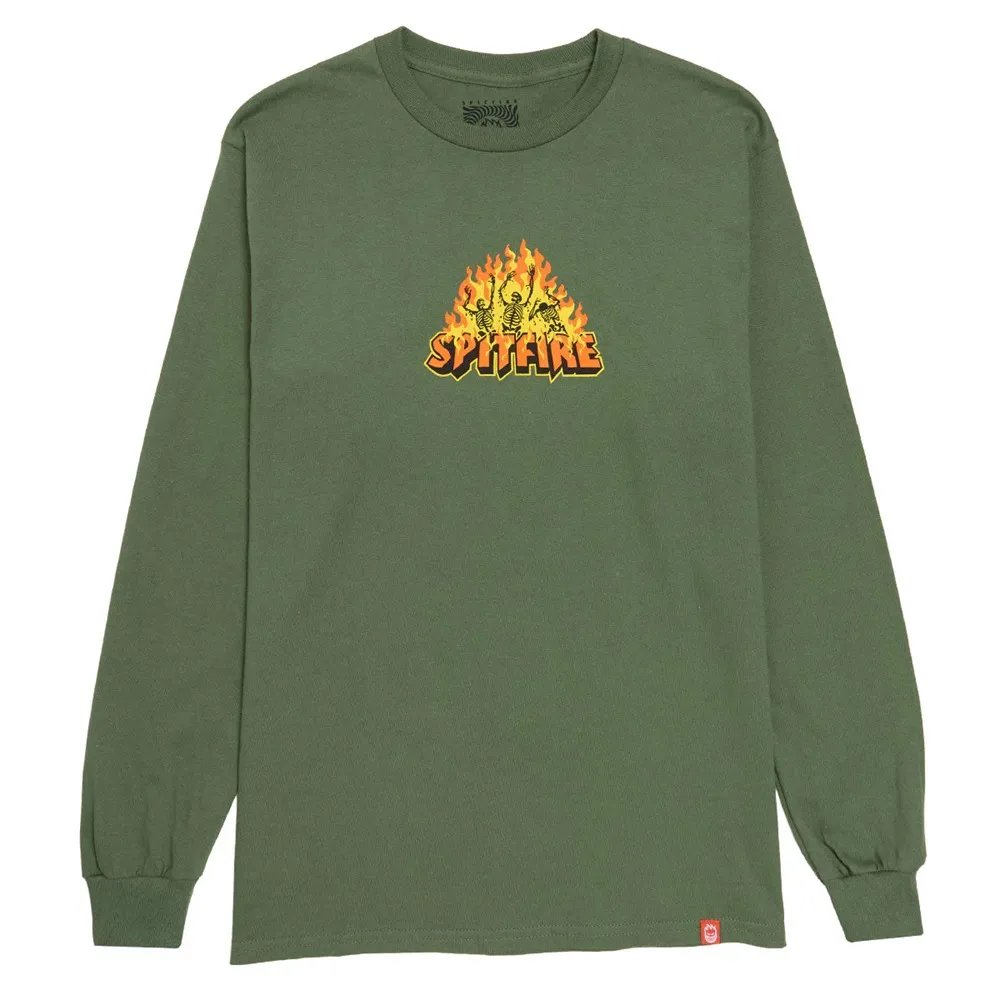 Spitfire Hellfire Military Green Long Sleeve Shirt [Size: M]