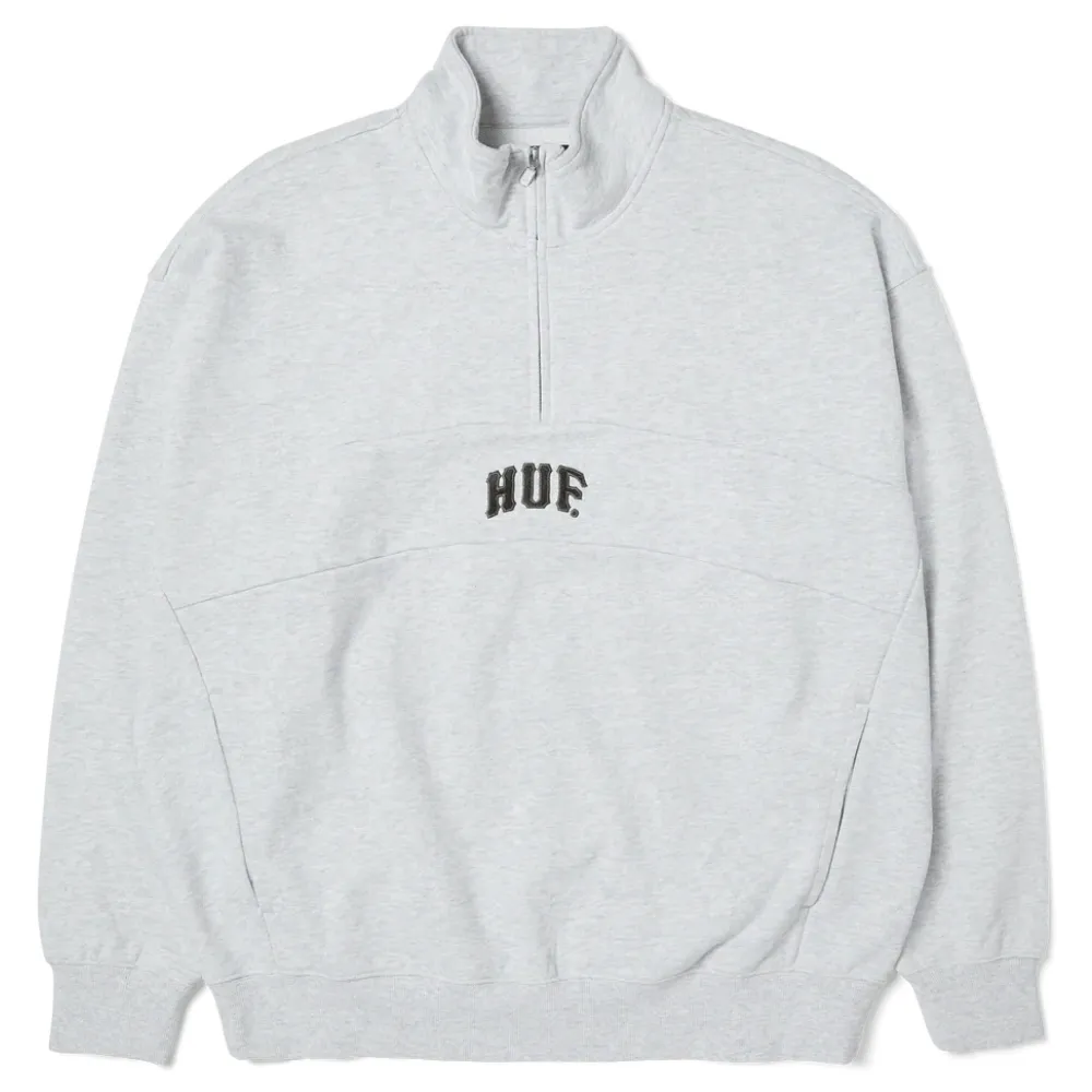 Huf Arch Enzyme 1/4 Zip Heather Grey Crew Jumper [Size: L]