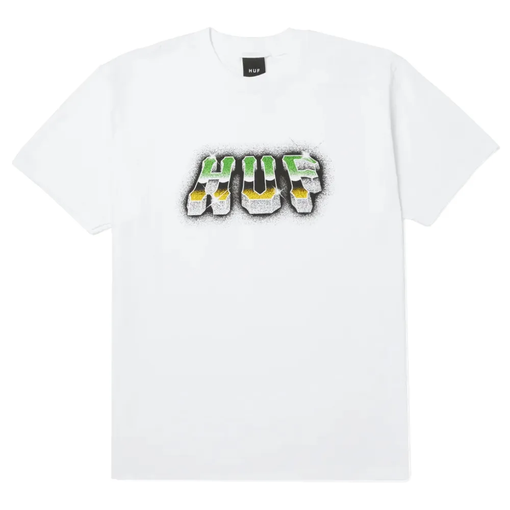 HUF Chrome Grit White T-Shirt [Size: M]