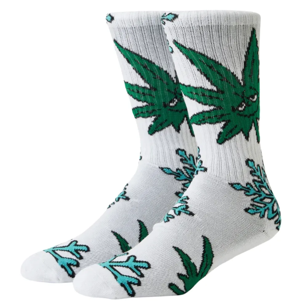 HUF Green Buddy Snowflakes White Socks