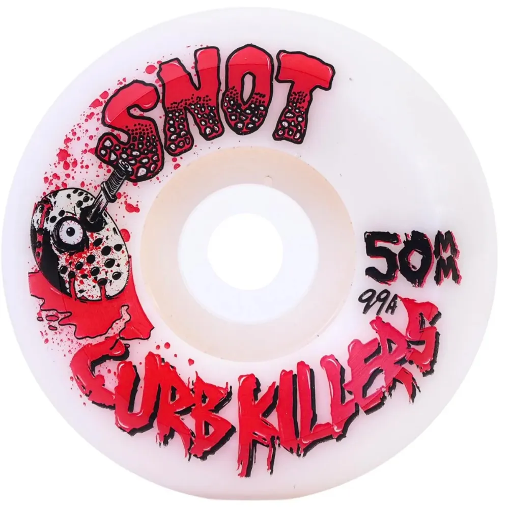 Snot Wheel Co Curb Killers White Conical 99A 50mm Skateboard Wheels