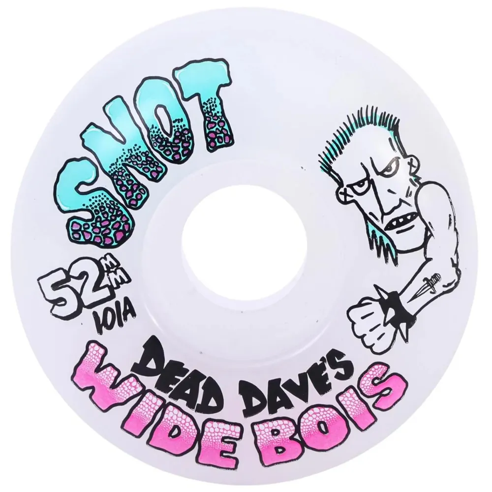 Snot Wheel Co Dead Dave's Wide Boys Natural 101A 52mm Skateboard Wheels