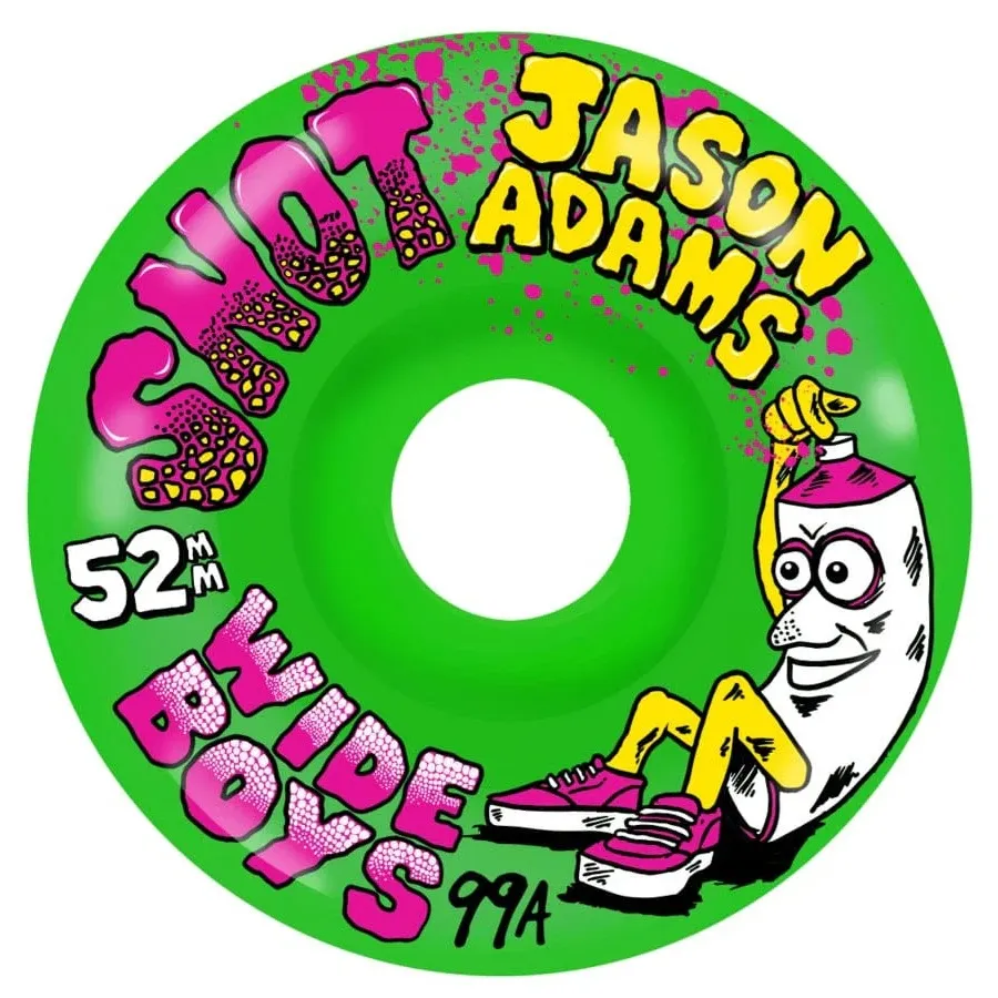 Snot Wheel Co Jason Adams Wide Boys Neon Green 99A 52mm Skateboard Wheels