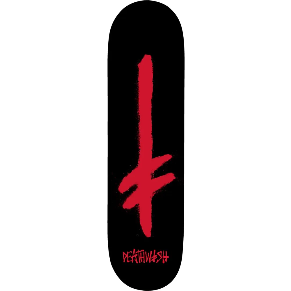 Deathwish Gang Spray Black Red 8.0 Skateboard Deck