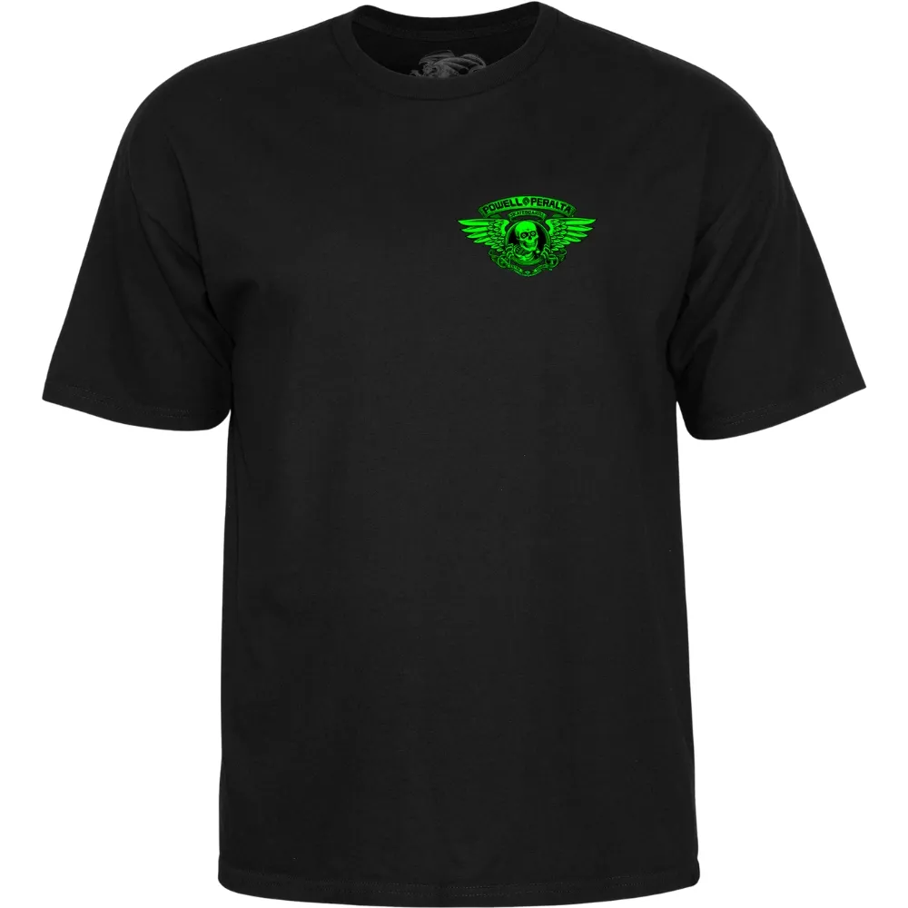 Powell Peralta Winged Ripper Green Blacklight T-Shirt [Size: M]