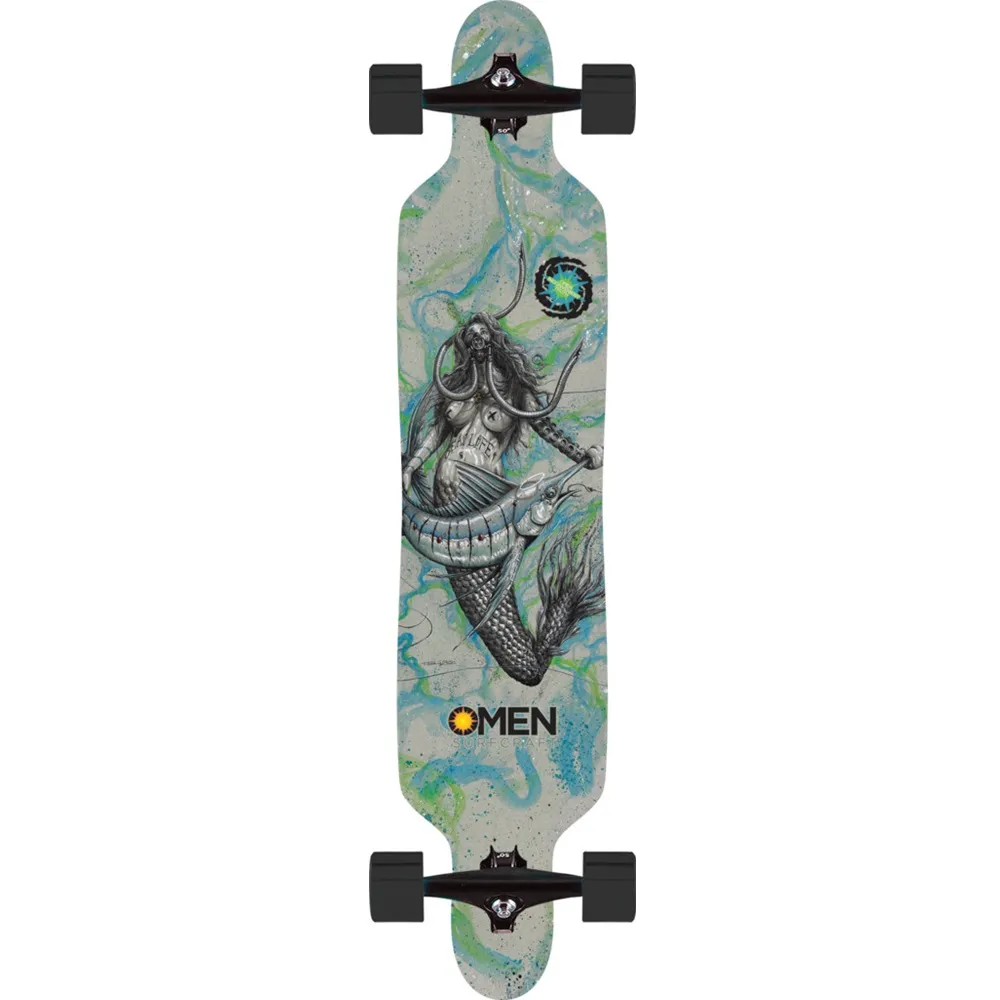 Omen Gimme Your Tired Drop Through Flex 41 Longboard Skateboard