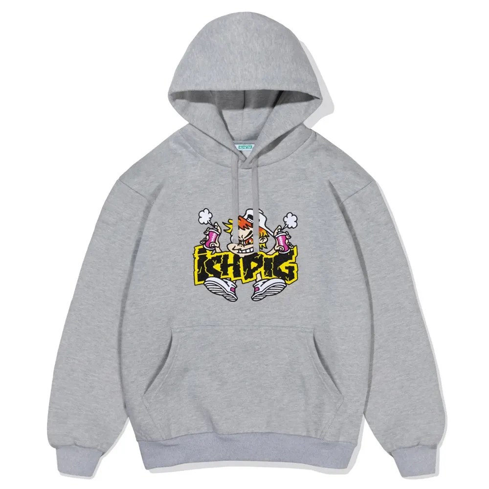 Ichpig Aeroboy Pullcord Grey Marle Hoodie [Size: M]
