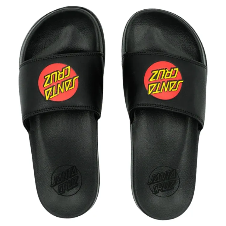 Santa Cruz Classic Dot Black Youth Slides [Size: US 3]