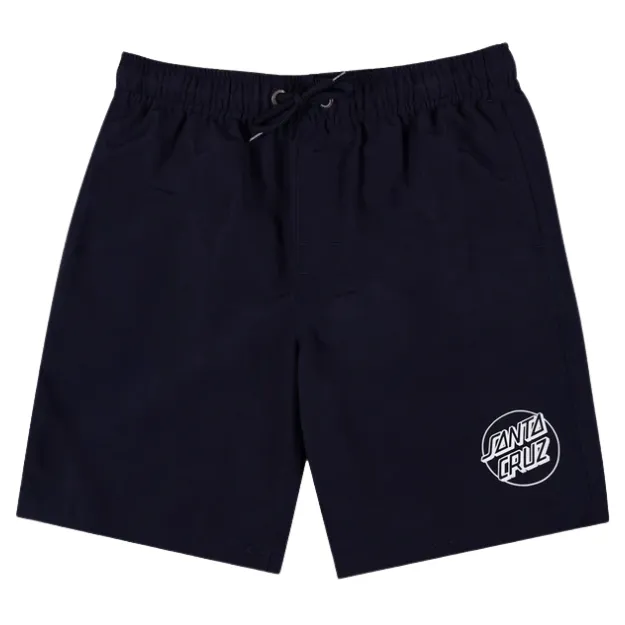 Santa Cruz Opus Dot Cruzier Black Youth Beach Shorts [Size: 8]