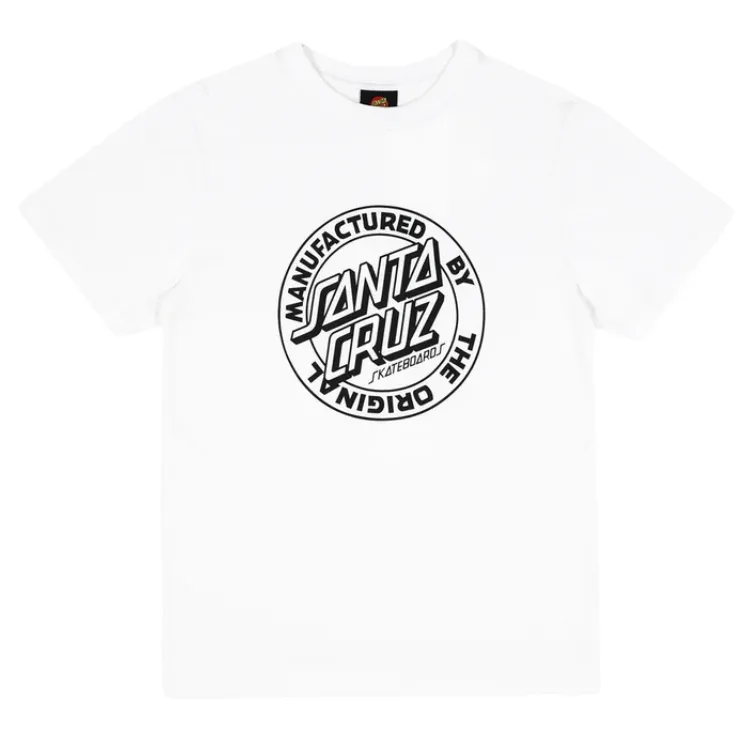 Santa Cruz MFG Dot Front White Youth T-Shirt [Size: 8]