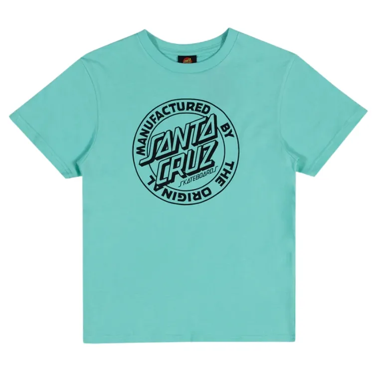 Santa Cruz MFG Dot Front Teal Youth T-Shirt [Size: 8]