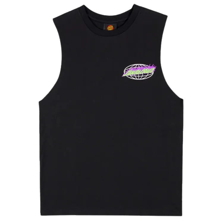 Santa Cruz Global Flame Dot Black Youth Muscle Shirt [Size: 8]