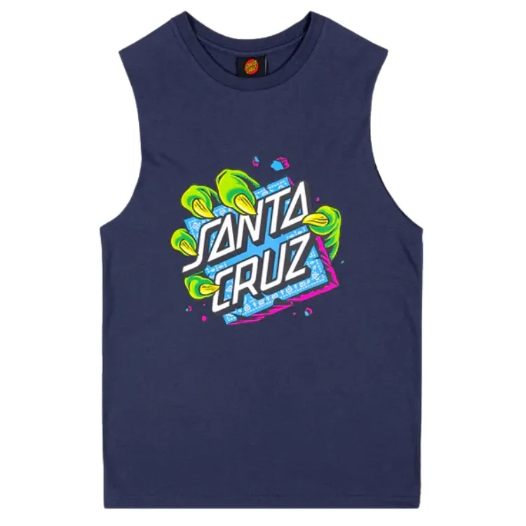 Santa Cruz Johnson Beast Dot Stack Navy Youth Muscle Shirt [Size: 8]