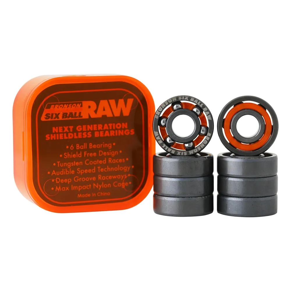 Bronson 6 Ball Raw 8Pk Skateboard Bearings