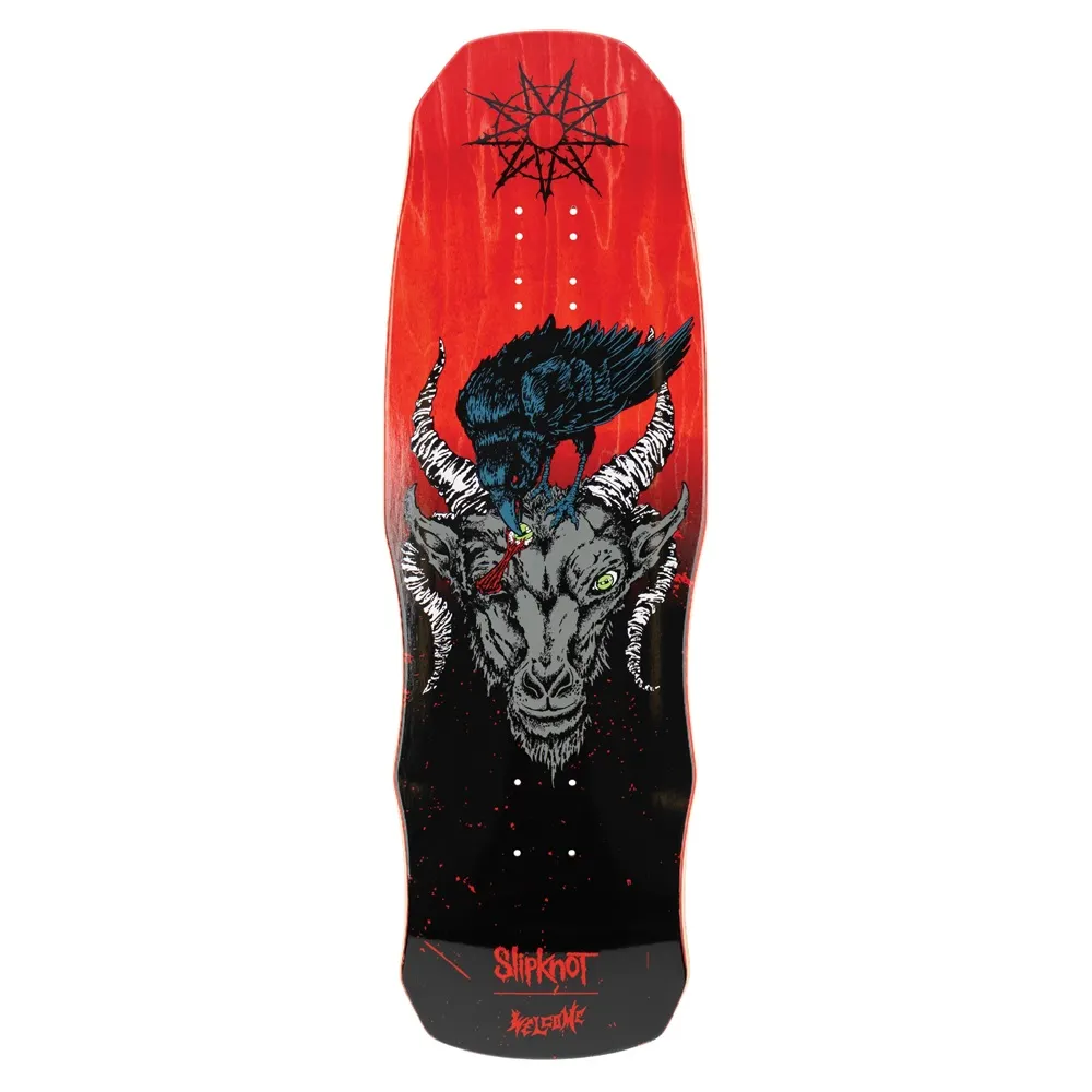 Welcome X Slipknot Spit It Out On Dark Lord Black Red 9.75 Skateboard Deck