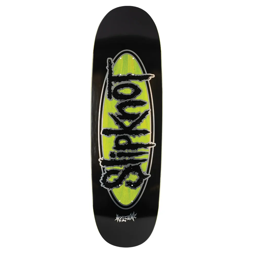 Welcome X Slipknot Oval Logo On Boline 2.0 Black Green 9.5 Skateboard Deck