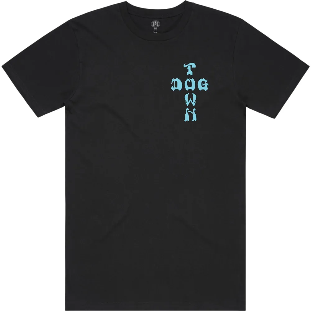 Dogtown Blue Grey Logo Black T-Shirt [Size: L]