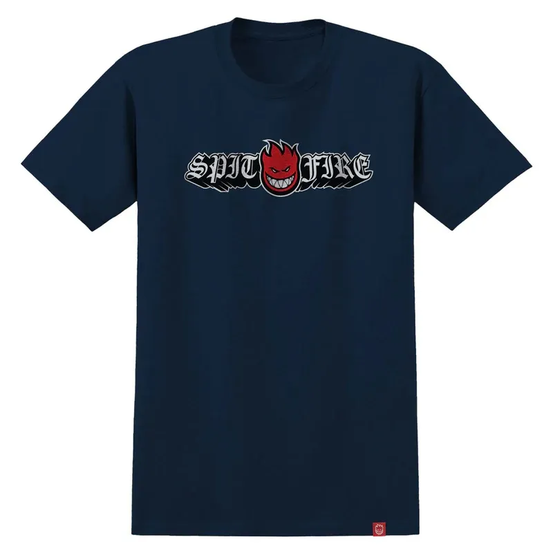 Spitfire OLD E Drop Bighead True Navy Red Black White T-Shirt [Size: M]