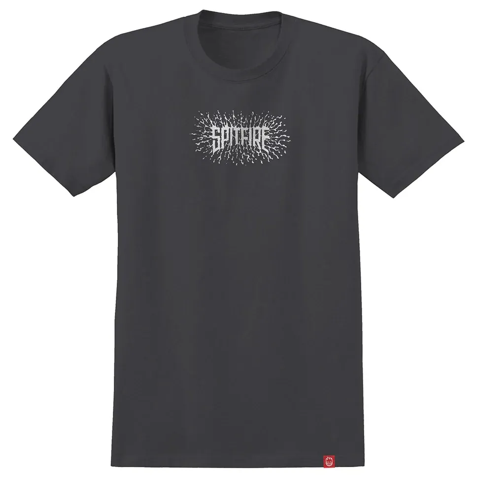 Spitfire Splat Charcoal White T-Shirt [Size: M]
