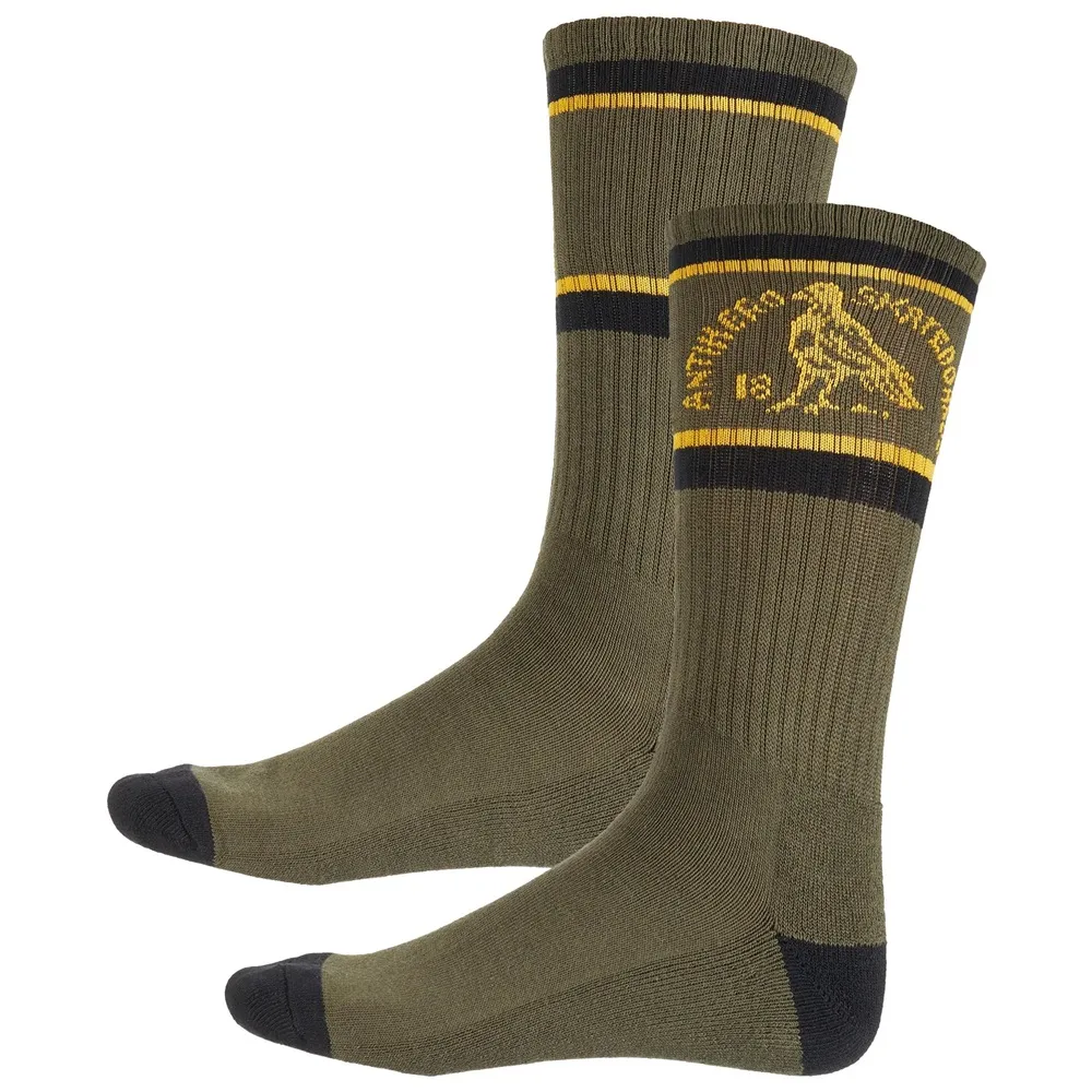 Anti Hero Clubhouse Olive Gold Black 1 Pair Mens Socks