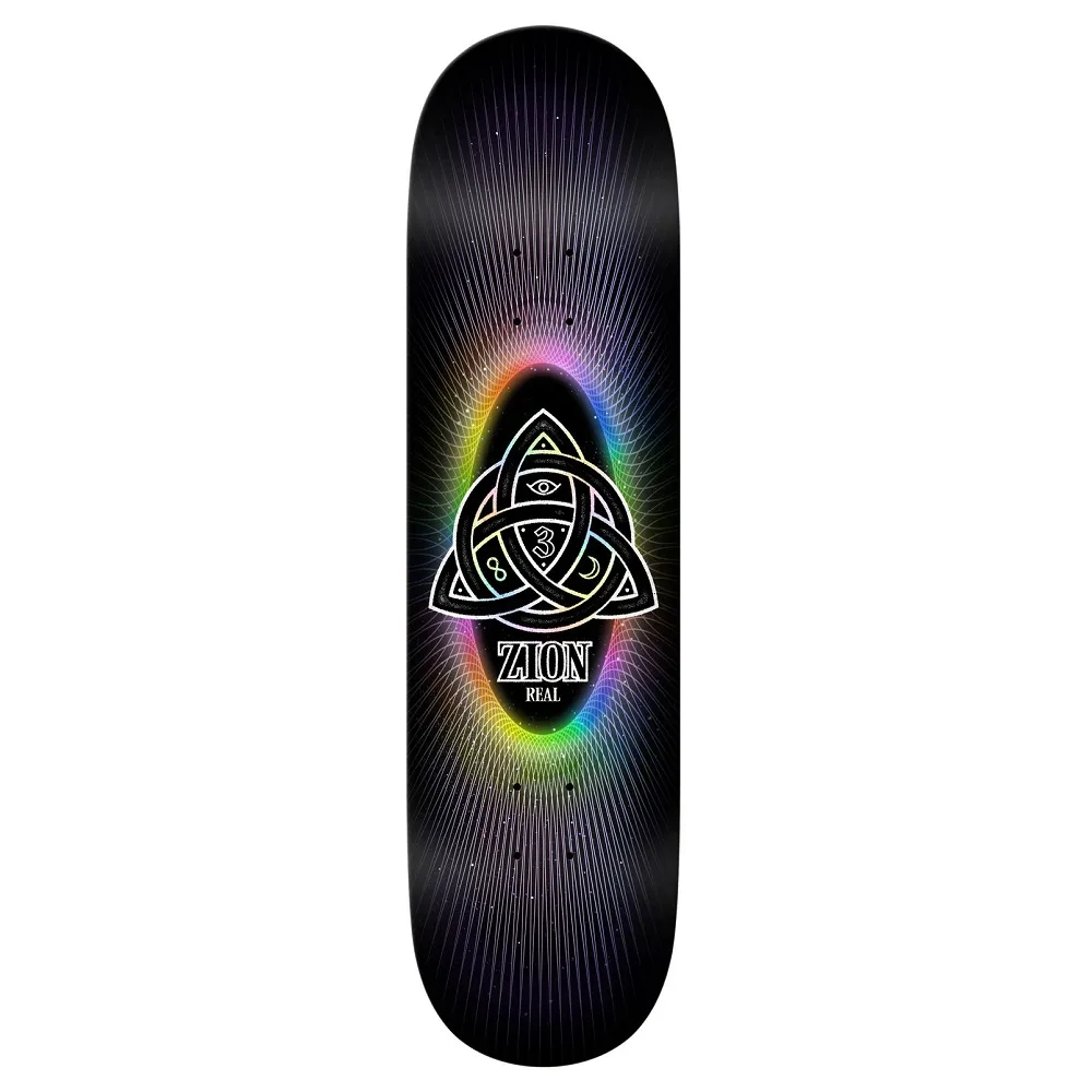 Real Zion Power Of Threes Easy Rider Black 8.5 Skateboard Deck
