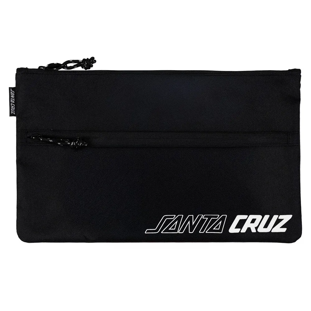 Santa Cruz SC Solid Half Strip Dual Zip Black Pencil Case