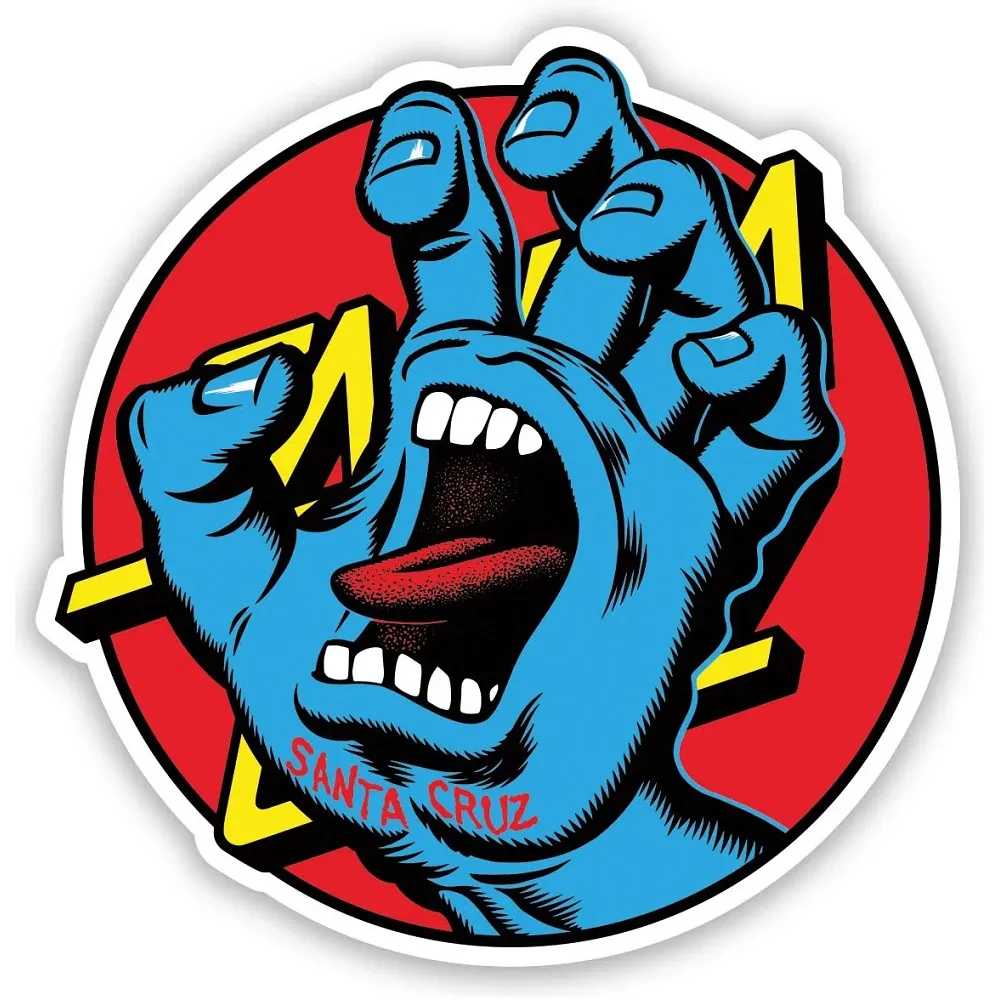 Santa Cruz Hand Dot Blue Red Sticker