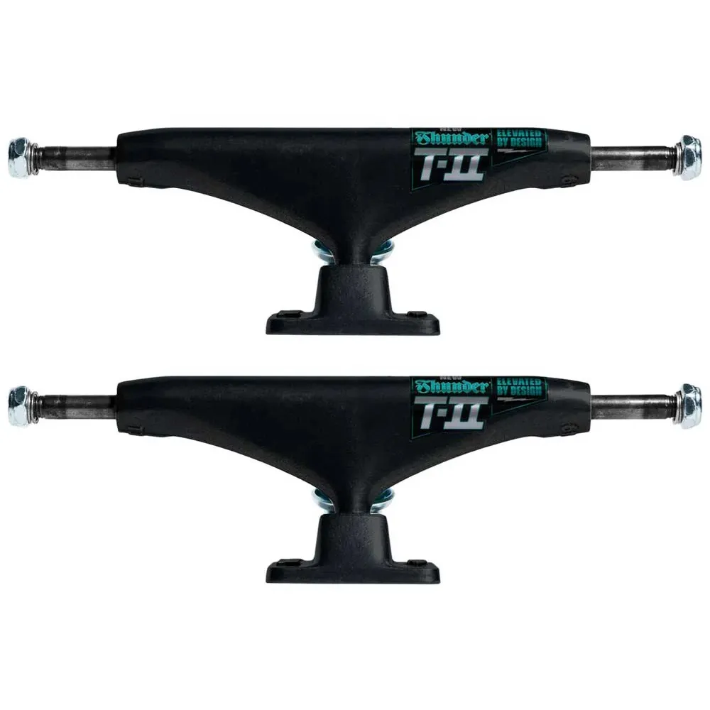 Thunder T-II Matte Black Set Of 2 Skateboard Trucks [Size: 148]