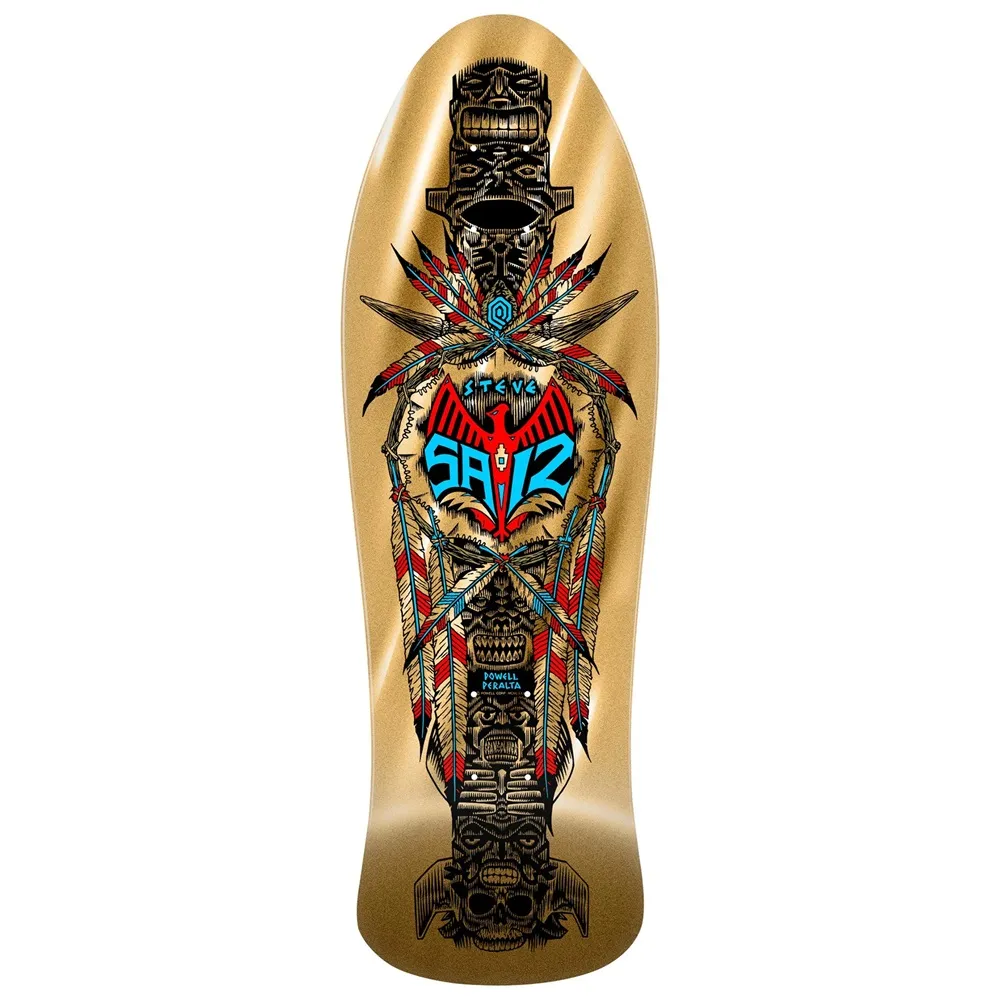Powell Peralta Steve Saiz Totem Gold Foil 10.0 Skateboard Deck