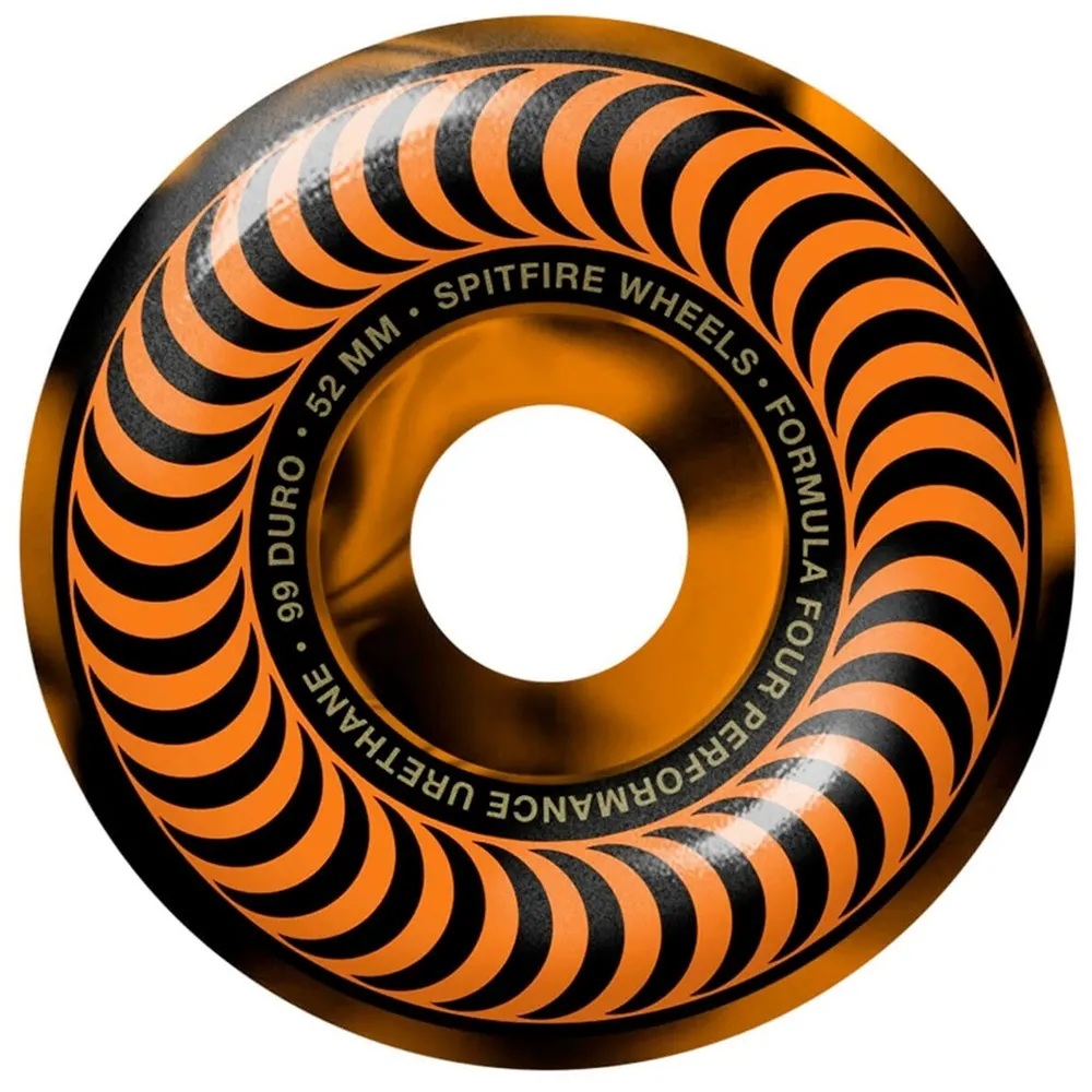 Spitfire Swirl Classic Black Orange F4 99D 52mm Skateboard Wheels