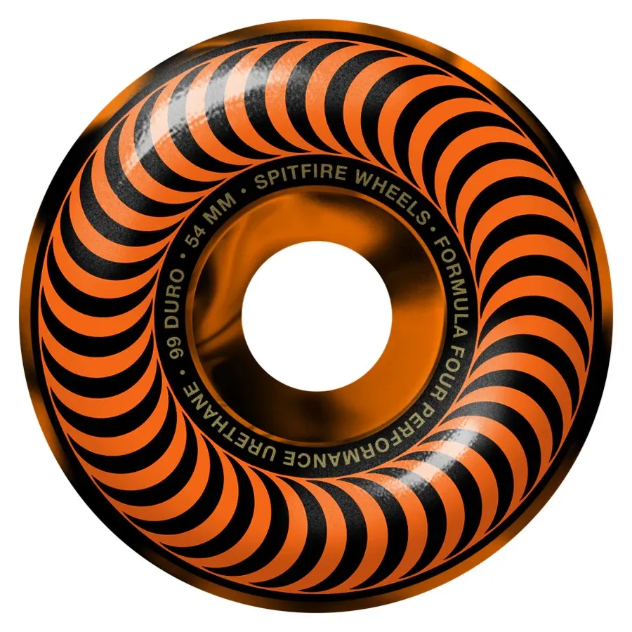 Spitfire Swirl Classic Black Orange F4 99D 54mm Skateboard Wheels