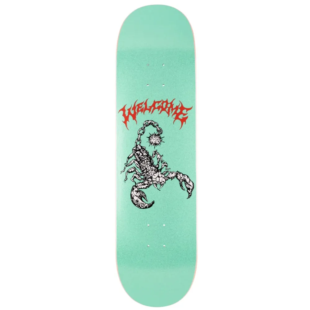 Welcome Mace On Popsicle Teal Glitter 8.5 Skateboard Deck