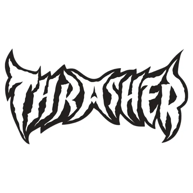 Thrasher Metal Sticker [Colour: White]