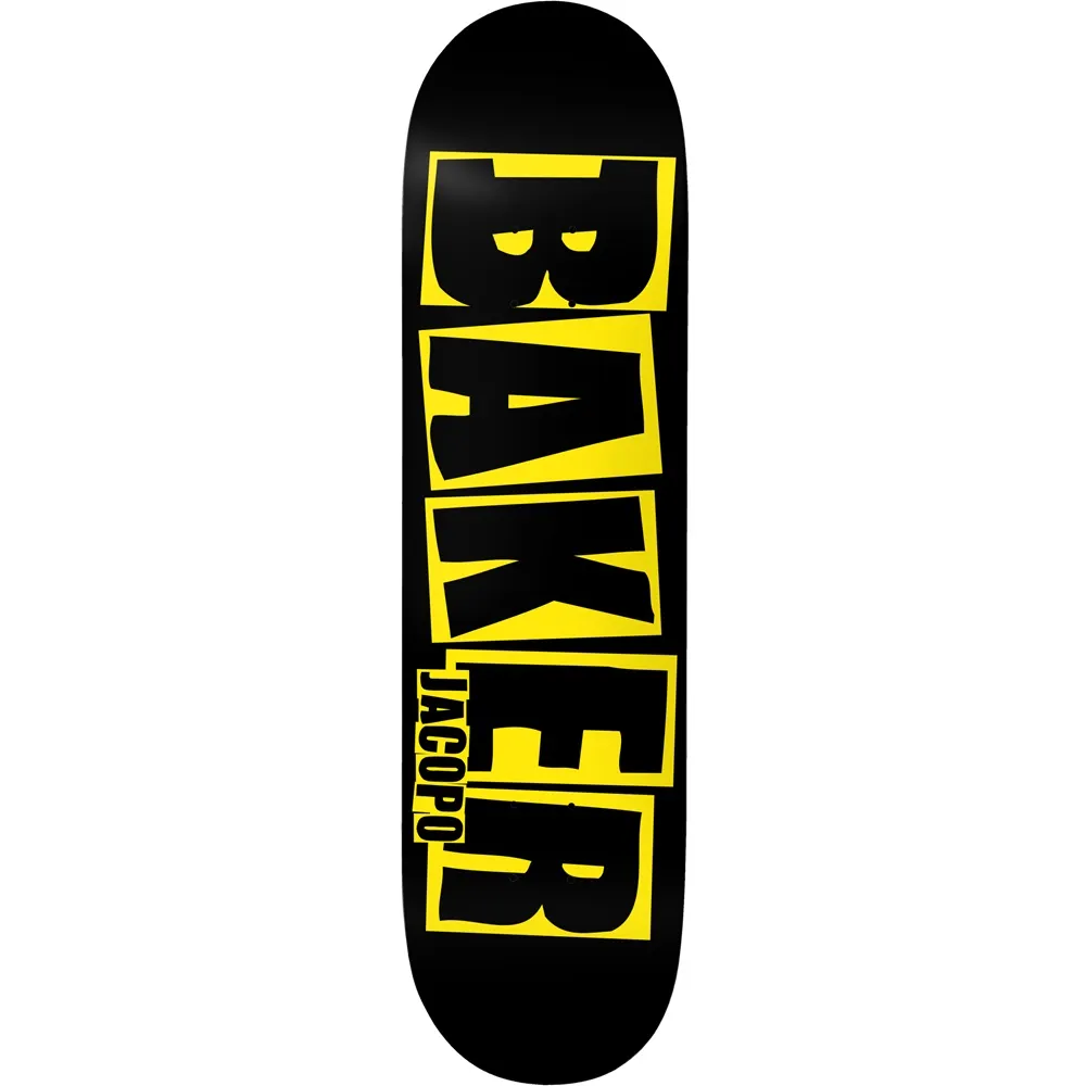 Baker Jacopo Brand Logo Danger Yellow 8.0 Skateboard Deck