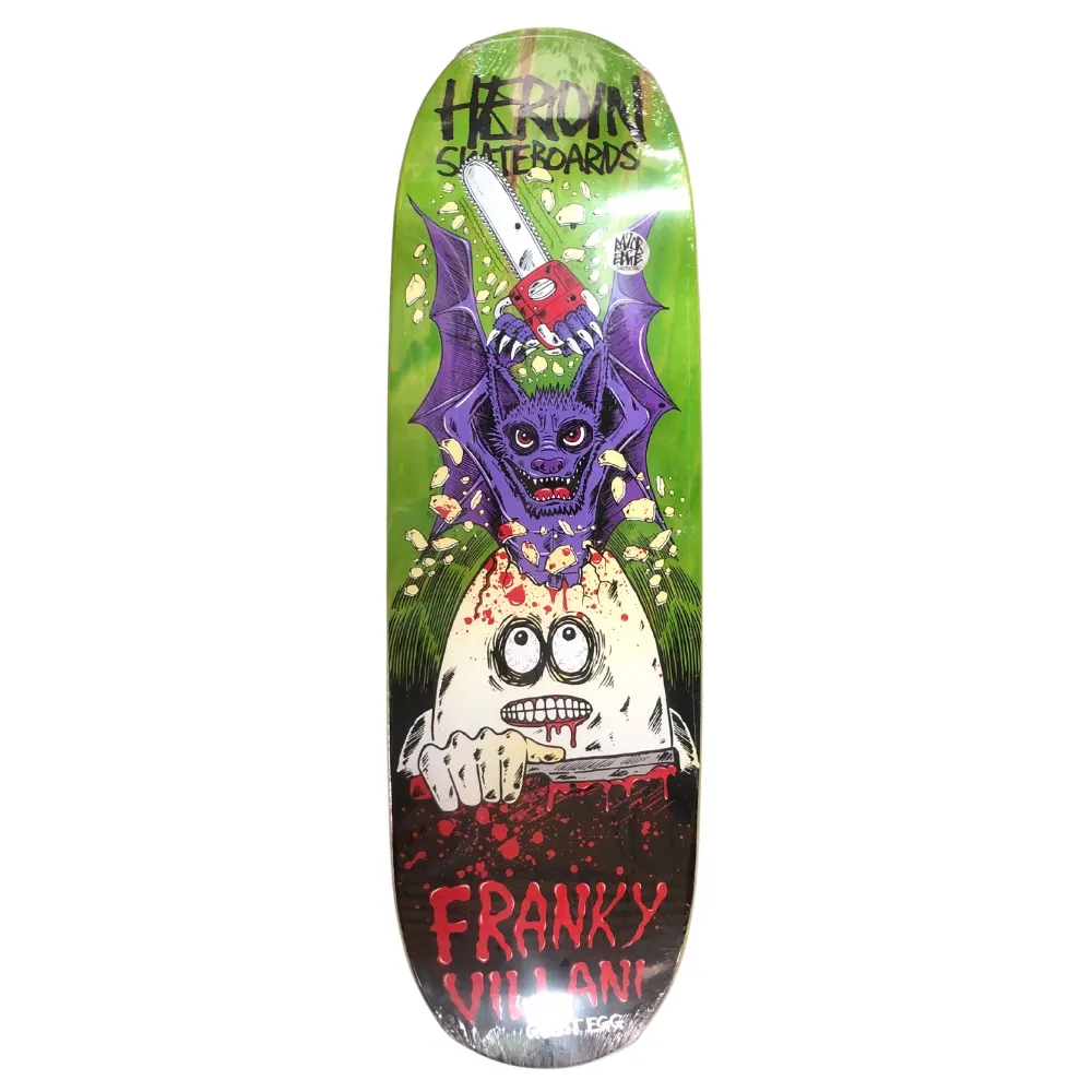 Heroin Frank Villani Guest Egg Green 9.5 Skateboard Deck
