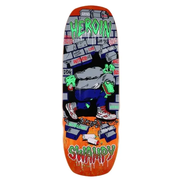 Heroin Swampy Stomp Orange 10.5 Skateboard Deck