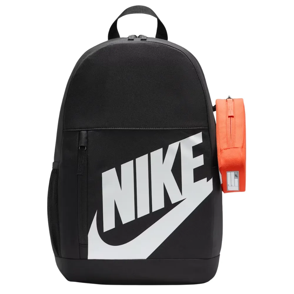 Nike Elemental Older Kids Black Orange White Backpack
