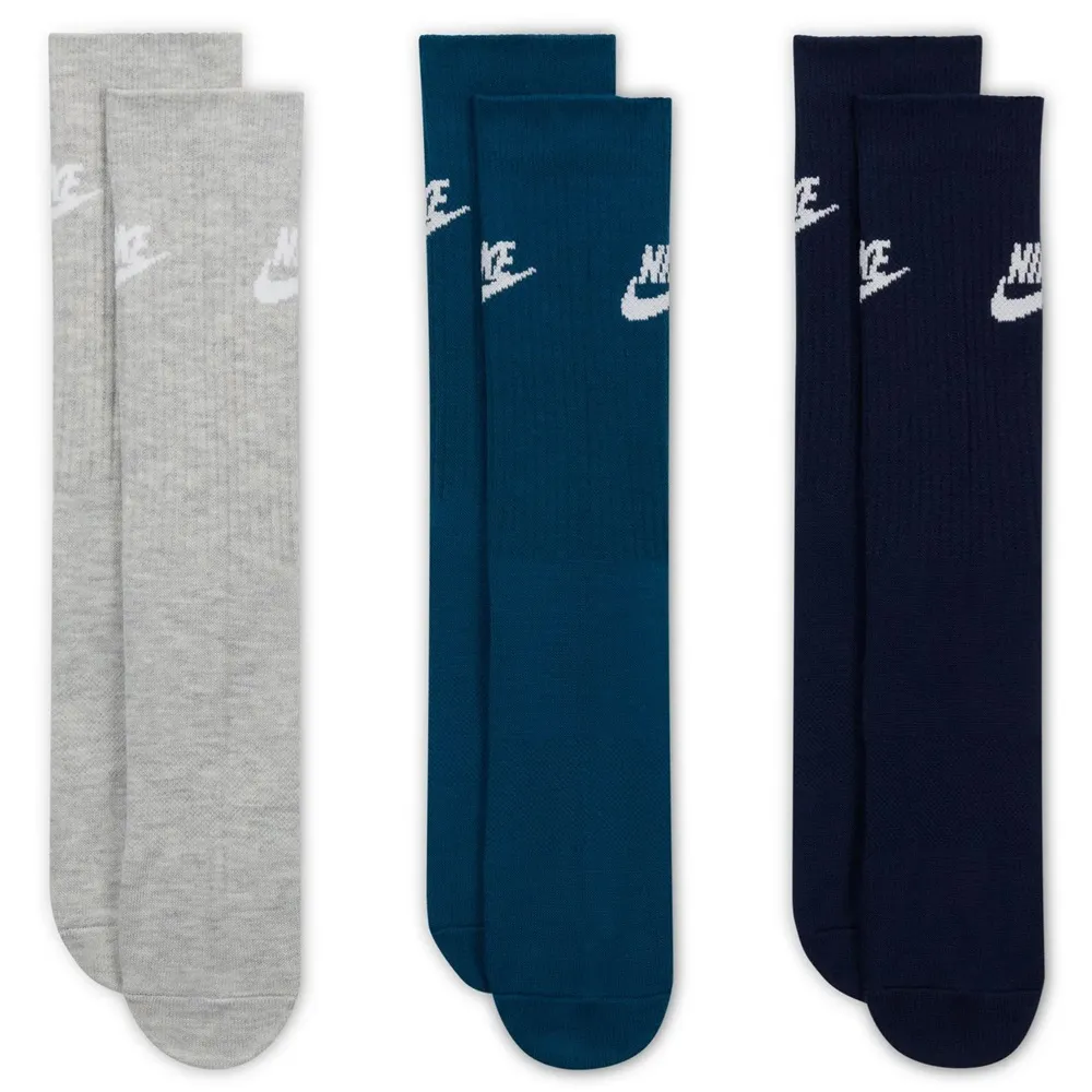Nike Sportswear Everyday Essential Multi Extra Large 3 Pair Crew Socks