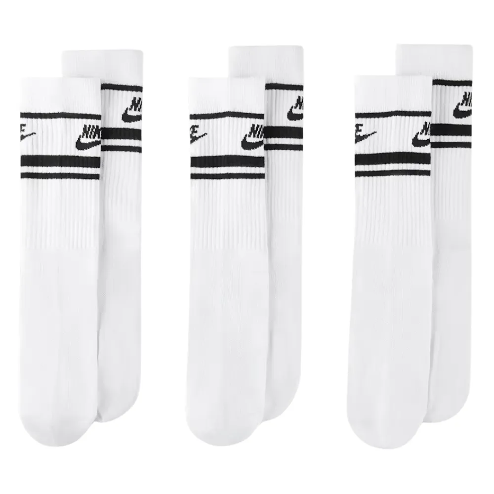 Nike Sportswear Dri-FIT Everyday Essential White Black Extra Large 3 Pair Crew Socks
